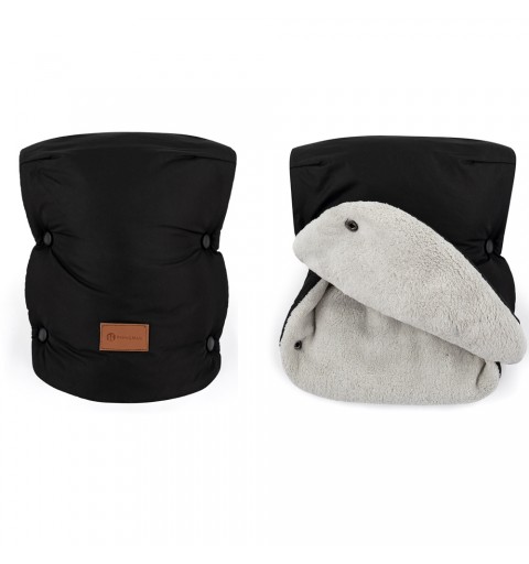 Petite&Mars Jasie - Mufka Rękawice do wózka, sanek | Ink Black